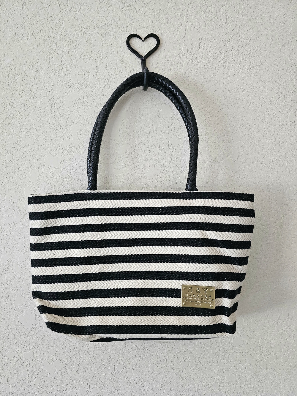 Black & White Striped Tote Bag